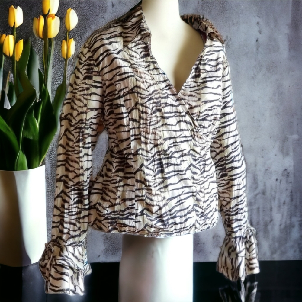 Le Caviar zebra print blouse L